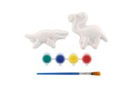 Kreativní sada malování dinosaurus sádrový s barvami se štětcem mix druhů na kartě 17x19x1,5cm