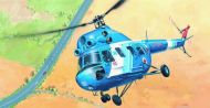 Model Kliklak Vrtulník Mil Mi 2 - Policie 27,6x30cm v krabici 34x19x5,5cm