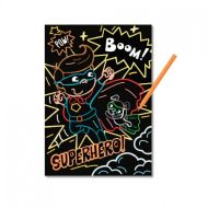 Škrabací obrázek barevný Superhrdina 21x29cm na kartě