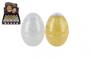 Sliz - hmota vejce třpytivé glitter 7cm 2 barvy 23ks v boxu