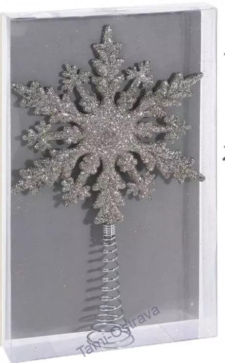Vánoční špice na stromeček - vločka. 21 cm