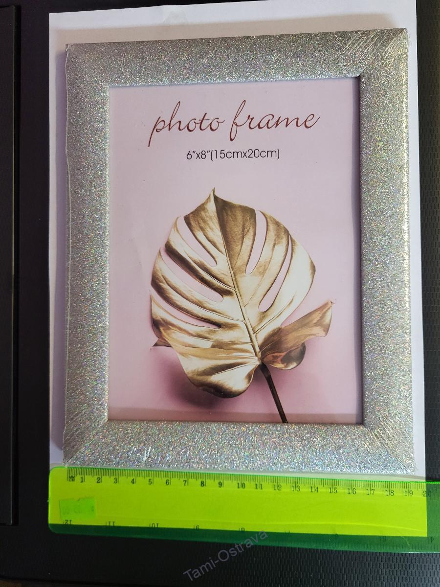 Foto rámeček třpytivý barva stříbrná na foto 15x20cm