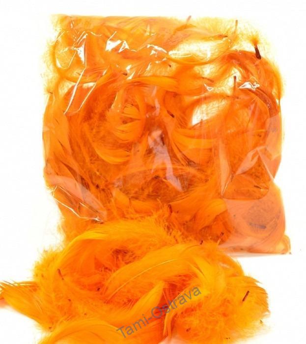 Dekorační pírka TM. ORANŽOVÁ - 10g.