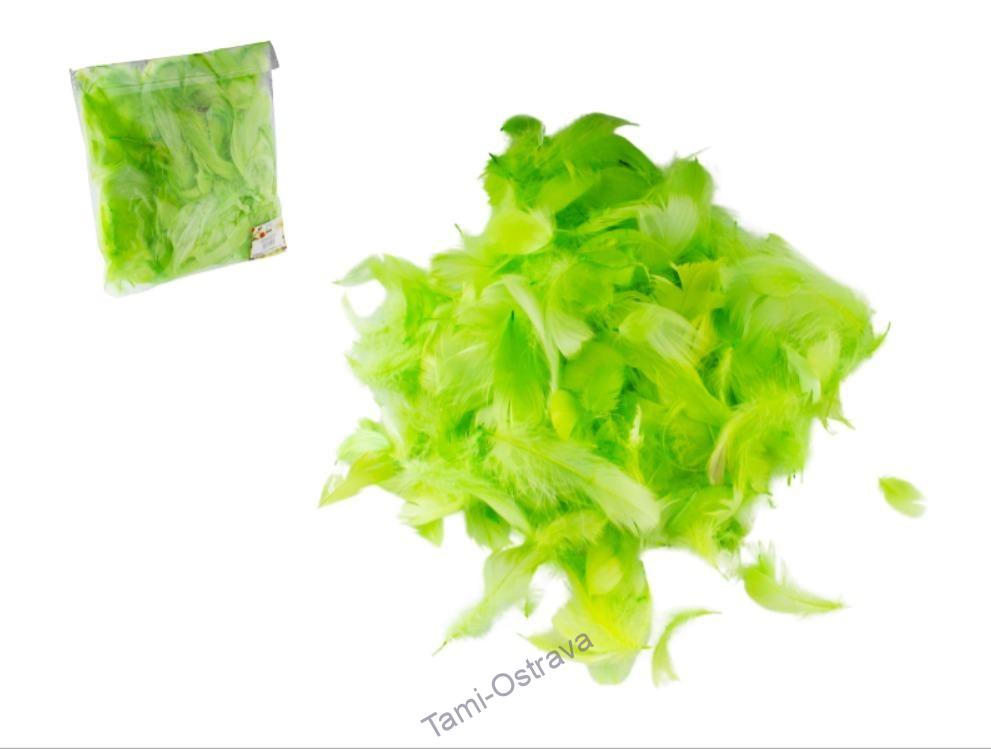 Dekorační pírka ZELENÁ - 10g.