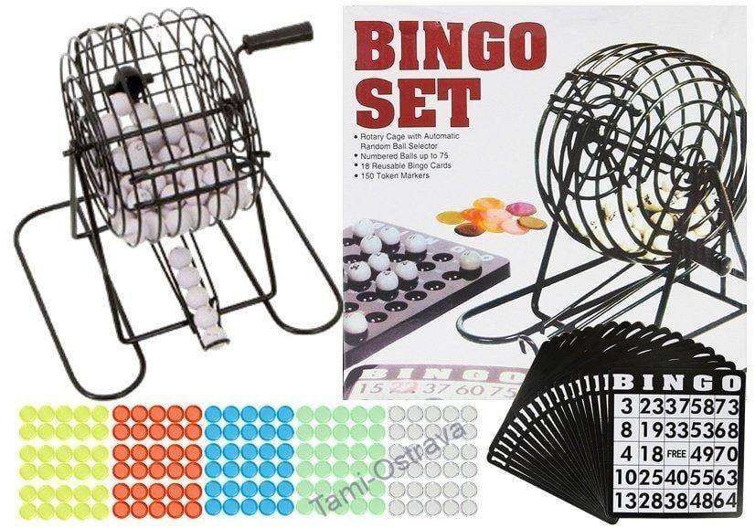 Kovový bingo herní set opakovaně použitelné karty loterijní stroj.
