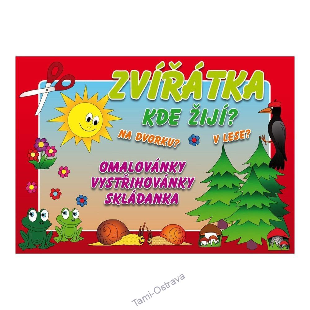 VYSTŘIHOVÁNKA OMALOVÁNKY SKLÁDANKY ZVÍŘÁTKA. KDE ŽIJÍ