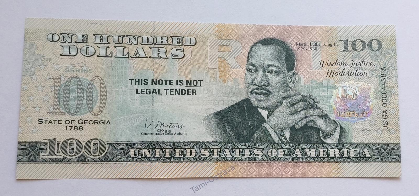 USA - 100 Dolarů 2022 - Pamětní - Georgia - UNC