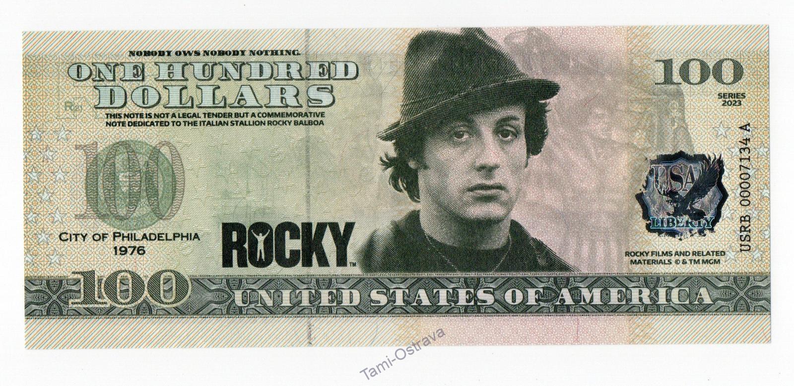 USA - 100 Dolarů 2023 - Rocky Balboa UNC