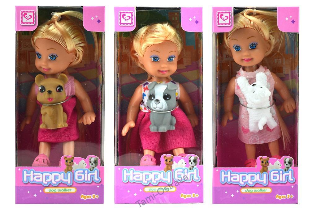 Mini panenka s pejskem Happy Girl (11cm)