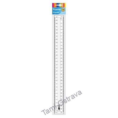 Pravítko 30 cm, transparentní